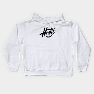 Hustle lettering Black Kids Hoodie